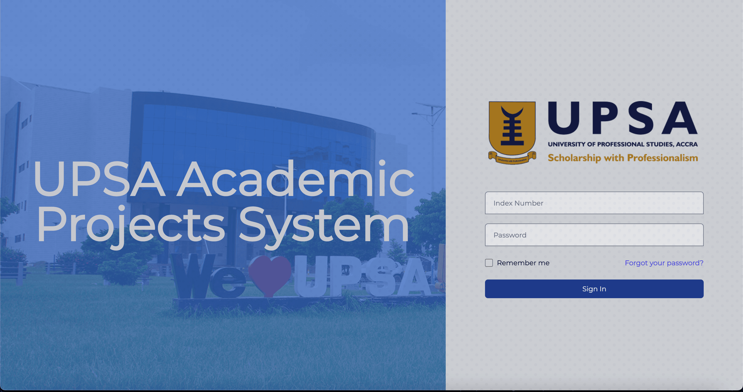 UPSA Academic Projects Management System